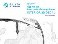 AH-1W - Inner Parts of Canopy Frame (for Trumpeter Kits) - Image 1